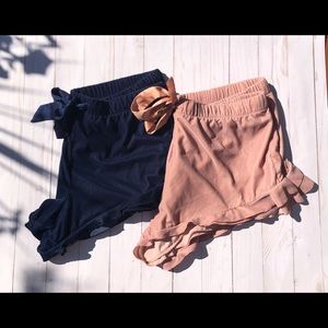 Victoria’s Secret Velvet Ruffle Sleep Shorts Pajamas Lot Large